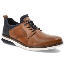 Brązowe Półbuty Rieker Stylowe Buty Męskie. Brązowe półbuty na co dzień męskie Rieker, ze skóry, eleganckie, bez zapięcia. Za 319.00 zł.