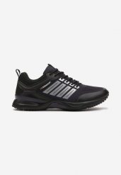 Granatowo-Srebrne Płaskie Sznurowane Buty Sportowe z Ozdobnymi Paskami Lovessa. Niebieskie buty sportowe męskie Born2be, eleganckie, bez zapięcia. Za 139.99 zł.