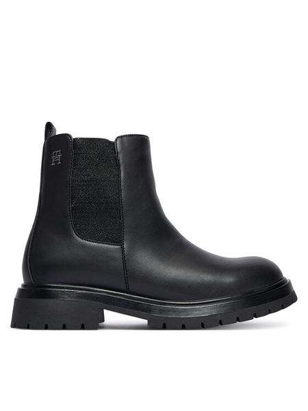 Tommy Hilfiger Botki Chelsea Boot T3A5-34152-1355 D Czarny. Czarne botki dziewczęce Tommy Hilfiger, ze skóry, bez zapięcia. Za 539.99 zł.