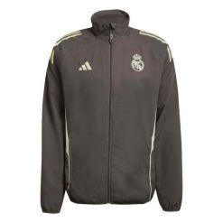Kurtka dresowa Prematch Real Madrid 2025/26. Szare kurtki męskie Adidas, xs, bez wzorów, z dresówki, sportowe, bez kaptura. Za 280.50 zł.