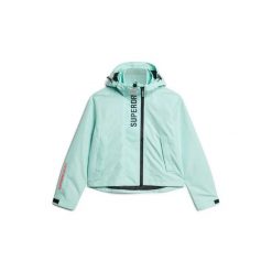 Kurtka przeciwdeszczowa z kapturem damska z wyszywaniem Superdry SD. Niebieskie kurtki sportowe damskie Superdry., xs, bez wzorów, z materiału, z kapturem. Za 326.55 zł.