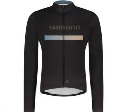 VERTEX Long Sleeves Jersey Printed, Black. Czarne bluzki z długim rękawem męskie Shimano, m, bez wzorów, z elastanu, bez kołnierzyka. Za 489.90 zł.