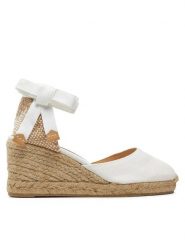 Castañer Espadryle Carina/6/001 020964 Biały. Białe sandały damskie Castañer, bez wzorów, z materiału, bez obcasa, bez zapięcia. Za 369.99 zł.