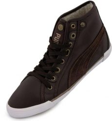 Buty Sportowe Puma Corsica Mid Brązowe. Brązowe obuwie sportowe damskie Puma, bez wzorów, z futra. Za 346.99 zł.