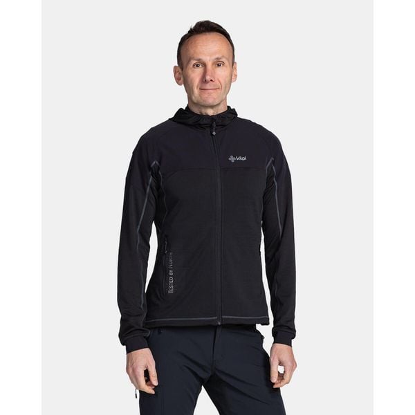 Męska bluza outdoorowa Kilpi MEMPHIS-M. Czarne bluzy męskie Kilpi, m, bez wzorów, z materiału, bez kaptura. Za 215.49 zł.