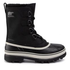 Śniegowce Sorel. Czarne kozaki męskie Sorel, bez zapięcia. Za 439.99 zł.