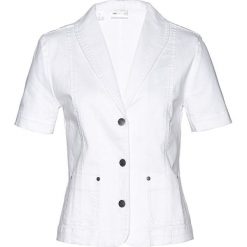 Żakiet dżinsowy, krótki rękaw bonprix biały denim. Białe żakiety damskie bonprix, bez wzorów, z denimu. Za 99.99 zł.