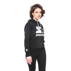 Damska Bluza Z Logo. Czarne bluzy damskie Starter, s, bez wzorów, z bawełny, z kapturem. Za 260.99 zł.