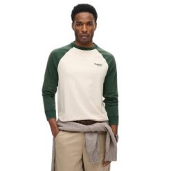 Koszulka z długim rękawem Superdry Essential Logo Baseball. Niebieskie bluzki z długim rękawem męskie Superdry., xl, bez wzorów, klasyczne, bez kołnierzyka. Za 192.05 zł.