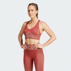 Biustonosz AEROKNIT Training Light Support. Czarne obuwie sportowe damskie Adidas, bez wzorów, na fitness i siłownię. Za 229.00 zł.