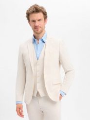 Finshley & Harding kurtka modułowa Mężczyźni Slim Fit Sztuczne włókno beżowy, 50. Brązowe kurtki męskie Finshley & Harding, m, bez wzorów, z włókna, biznesowe, bez kaptura. Za 399.95 zł.