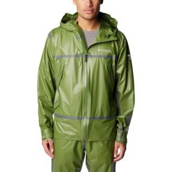 Kurtka przeciwdeszczowa męska Columbia Outdry Extreme Wyldwood Shell. Zielone kurtki męskie Columbia, m, bez wzorów, z poliesteru, bez kaptura. Za 776.99 zł.