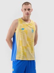 Париж/Україна - Чоловіча швидковисихаюча функціональна майка tank top - жовтий. T-shirty męskie 4f, xl, bez wzorów, bez kołnierzyka. W wyprzedaży za 999.90 zł.