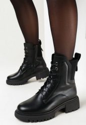 Czarne Botki Workery z Elastyczną Wstawką Samessae. Czarne botki damskie Born2be, eleganckie, bez obcasa, na obcasie, bez zapięcia. Za 149.99 zł.