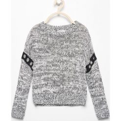 Melanżowy sweter z eyeletami - Czarny. Swetry dla dziewczynek Reserved. W wyprzedaży za 19.99 zł.