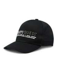 Guess Czapka z daszkiem J3YZ00 WO080 Czarny. Czarne czapki dla dzieci Guess, z aplikacjami, z bawełny. Za 149.99 zł.