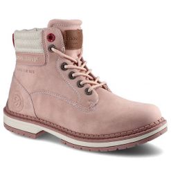 Botki damskie Cross Jeans, Wykonane z naturalnej skóry zamszowej z solidną cholewką klasycznym wycięciem sznurowanym zapięciem oraz stabilną podeszwą. Czerwone botki damskie Cross Jeans, z jeansu, klasyczne, bez obcasa, bez zapięcia. Za 139.00 zł.