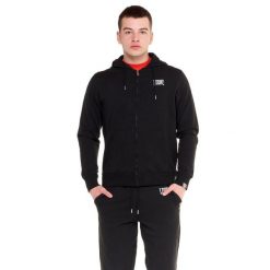 Bluza z bawełna z kaptur na siłownia na czas wolny. Czarne bluzy męskie LEONE 1947 APPAREL, bez wzorów, z bawełny, bez kaptura. W wyprzedaży za 151.56 zł.