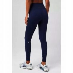 FABLETICS Damskie Legginsy Sportowe Wysoki Stan Oasis PureLuxe. Niebieskie legginsy damskie FABLETICS, l, bez wzorów, z elastanu, z podwyższonym stanem, długie, na fitness i siłownię. Za 299.99 zł.