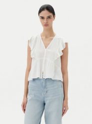 ONLY Bluzka Rian 15349090 Biały Regular Fit. Białe bluzki damskie Only, xl, bez wzorów, z wiskozy, bez kołnierzyka, bez ramiączek. Za 99.99 zł.