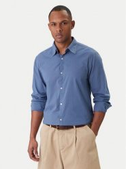 Guess Koszula F6GH02 WN861 Niebieski Regular Fit. Niebieskie koszule męskie Guess, l, z aplikacjami, z bawełny, bez kołnierzyka, bez ramiączek. Za 299.99 zł.