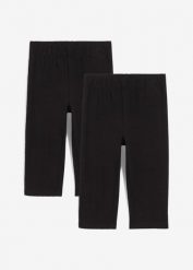 Legginsy rybaczki z elastycznej mieszanki bawełny organicznej (2 pary). Czarne kurtki damskie bonprix, bez wzorów, z bawełny. Za 49.98 zł.