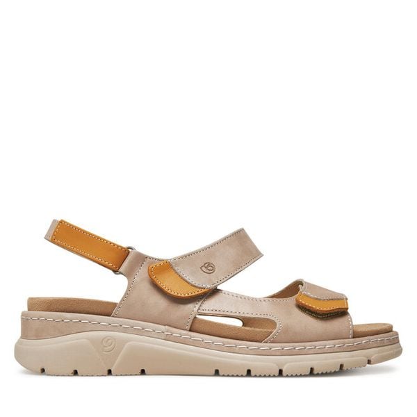 Sandały Suave. Brązowe sandały damskie Suave, bez wzorów, bez obcasa, na koturnie, bez zapięcia. Za 399.99 zł.