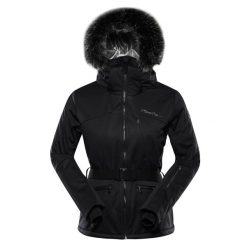 Kurtka damska narciarska softshell Alpine Pro Dowela. Czarne kurtki damskie Alpine Pro, m, bez wzorów, z materiału, bez kaptura, narciarskie. Za 729.00 zł.