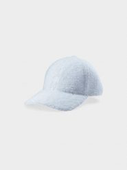 4F Czapka z daszkiem sherpa strapback damska - biała S. Białe czapki i kapelusze damskie 4f, na wiosnę, bez wzorów, z dzianiny, sportowe. Za 39.99 zł.
