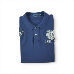 Koszulka damska Polo Ralph Lauren z krótkim rękawem. Niebieskie koszulki sportowe damskie Ralph Lauren, l, bez wzorów, bez kołnierzyka, bez ramiączek, na golfa. Za 170.36 zł.