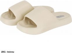 Reis BCRISS Klapki damskie kąpielowe tworzywo EVA wyprofilowana podeszwa zabezpiecza stopę przed ześlizgnięciem idealne na beżowy 40-41. Brązowe klapki damskie Reis, bez wzorów, z tworzywa sztucznego, sportowe, bez obcasa. Za 28.95 zł.