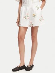 French Connection Szorty materiałowe Alissa 799C0 Biały Relaxed Fit. Białe szorty damskie French Connection, m, bez wzorów, z bawełny. Za 359.99 zł.