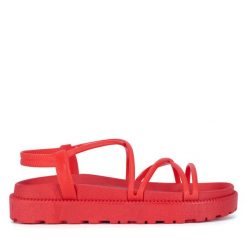 Sandały Jenny Fairy. Czerwone sandały damskie Jenny Fairy, bez wzorów, bez obcasa, na płaskiej podeszwie, bez zapięcia. Za 39.99 zł.