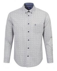 Koszula Weekendowa - Pako Jeans - Lekko Taliowana - Drobny Wzór. Koszule męskie Pako Jeans, l, bez wzorów, z bawełny, casualowe, bez kołnierzyka, bez ramiączek. Za 169.00 zł.