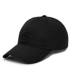 Czapka z daszkiem BOSS. Czarne czapki i kapelusze damskie Boss, bez wzorów. Za 159.99 zł.