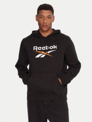 Reebok Bluza RK25151CCM Czarny Regular Fit. Czarne bluzy męskie Reebok, m, bez wzorów, z bawełny, bez kaptura. Za 199.99 zł.