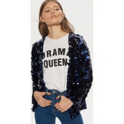 Cekinowa marynarka - Granatowy. Niebieskie żakiety damskie Cropp. Za 139.99 zł.