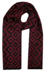 Męski Szalik z Wiskozy - Alties - Bordo i Czerń, Figury Geometryczne. Czerwone szaliki męskie Alties, na jesień, bez wzorów, z bawełny. Za 59.00 zł.