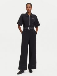KARL LAGERFELD Kombinezon A3W13047 Czarny Regular Fit. Czarne sukienki damskie KARL LAGERFELD, xs, bez wzorów, z bawełny, bez kołnierzyka, bez ramiączek. Za 979.99 zł.