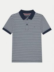 Tommy Hilfiger Polo KB0KB09333 Granatowy Regular Fit. Niebieskie t-shirty dla chłopców Tommy Hilfiger, bez wzorów, z bawełny, bez ramiączek. Za 149.99 zł.