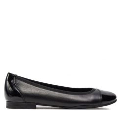 Baleriny Tamaris. Czarne baleriny damskie Tamaris, bez wzorów, bez obcasa. Za 209.99 zł.