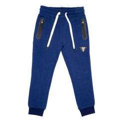 Spodnie dresowe dla chłopców Heavy Basic. Niebieskie spodnie sportowe dla chłopców LEONE 1947 APPAREL, bez wzorów, z bawełny, sportowe, na fitness i siłownię. Za 96.83 zł.