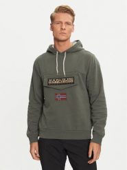 Napapijri Bluza Burgee NP0A4I9B Zielony Regular Fit. Zielone bluzy męskie Napapijri, m, bez wzorów, z bawełny, bez kaptura. Za 449.99 zł.