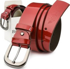 Beltimore Beltimore skórzany damski pasek do spodni 4 cm czerwony A71. Czerwone paski damskie Beltimore, bez wzorów. Za 59.99 zł.