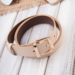 Pasek Damski Skórzany OPD-14 Brødrene Beżowy 80 cm. Brązowe paski damskie bez wzorów, z materiału, biznesowe. Za 43.99 zł.