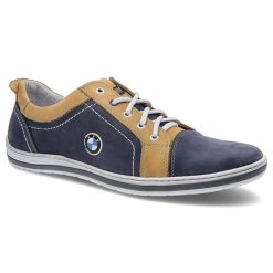 Półbuty męskie Avanti, sznurowany fason niska cholewka łączone materiały elastyczna lekka podeszwa wygodne dopasowanie, niebiesko-żółte, 422-07. Niebieskie eleganckie półbuty Avanti, ze skóry, klasyczne, przed kostkę, bez zapięcia. Za 159.00 zł.