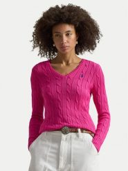 Polo Ralph Lauren Sweter 211971870509 Różowy Slim Fit. Czerwone swetry damskie Polo Ralph Lauren, xs, bez wzorów, z bawełny, bez kołnierzyka, bez ramiączek, bez kaptura. Za 949.99 zł.