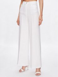 Pinko Spodnie materiałowe 100641 A0IN Biały Relaxed Fit. Białe spodnie materiałowe damskie Pinko, bez wzorów, z materiału. Za 1,309.00 zł.