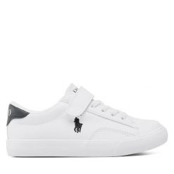 Sneakersy Polo Ralph Lauren. Białe półbuty dziewczęce Polo Ralph Lauren, bez wzorów, bez zapięcia. Za 289.99 zł.