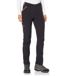 Spodnie trekkingowe damskie Salewa Terminal Dst. Czarne spodnie materiałowe damskie Salewa, bez wzorów, z elastanu. Za 425.70 zł.